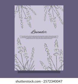 Stickers label card Aroma herbal lavender purple flower natural relaxation in aromatherapy, tea, medicine, candle, decor 