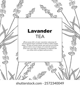 Stickers label card Aroma herbal lavender purple flower natural relaxation in aromatherapy, tea, medicine, candle, decor 