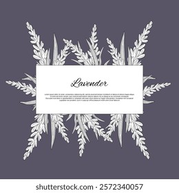 Stickers label card Aroma herbal lavender purple flower natural relaxation in aromatherapy, tea, medicine, candle, decor 