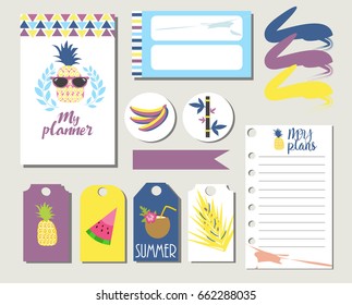Stickers and labels for notebook and planner