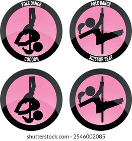 Stickers Lady Pole Dance Cocoon and Scissor Seat