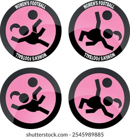 Stickers Lady Soccer Bicycle Kick