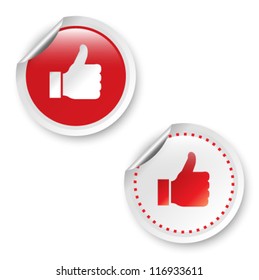 Stickers with Like. Vector illustration.