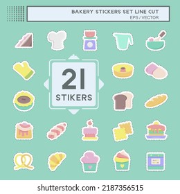 Stickers line cut Set Bakery. suitable for Bakery symbol. simple design editable. design template vector. simple illustration