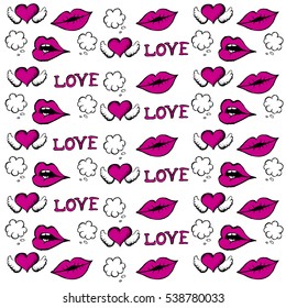 stickers lips and heart