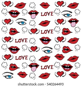stickers lips and heart