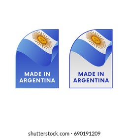 Stickers Made in Argentina. Vector illustration.