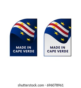Stickers Made in Cape Verde. Vector illustration.