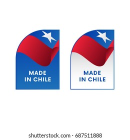 Stickers Made in Chile. Vector illustration.