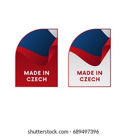 Stickers Made in Czech Republic. Vector illustration.