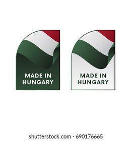 Stickers Made in Hungary. Vector illustration.