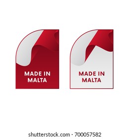 Stickers Made in Malta. Vector illustration.