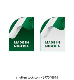 Stickers Made in Nigeria. Vector illustration.