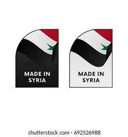 Stickers Made in Syria. Vector illustration.