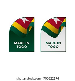 Stickers Made in Togo. Vector illustration.