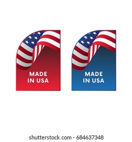 Stickers Made in USA. Vector illustration.