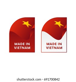 Stickers Made in Vietnam. Vector illustration.