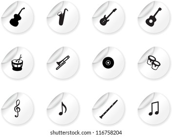Stickers with musical icons