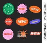 Stickers for New Arrival shop product tags, new labels or sale badges and banners vector sticker icons templates retro design.