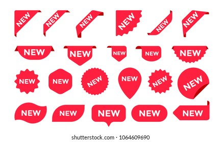 Stickers for New Arrival shop product tags, new labels or sale posters and banners vector sticker icons templates - Shutterstock ID 1064609690
