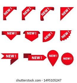 Stickers for New Arrival shop product tags, new labels or sale posters and banners vector sticker icons templates