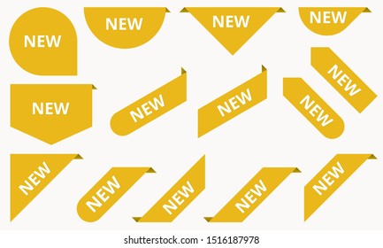 Stickers for New Arrival shop product tags, new labels or sale posters and banners vector sticker icons templates