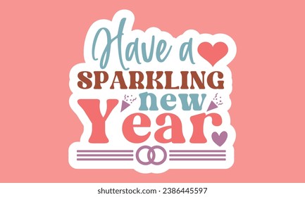 Stickers ,New Year EPS Bundle , Single Designs
