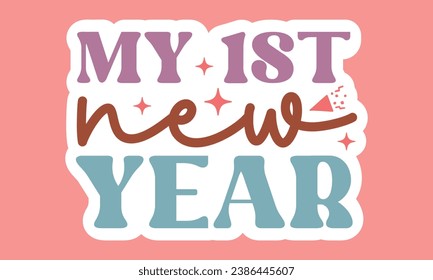 Stickers ,New Year EPS Bundle , Single Designs