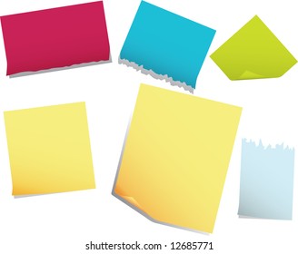 Stickers of note pages. The vector illustration