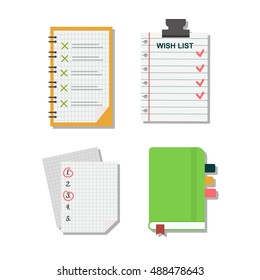 Stickers and notes, paper sheet sticky note isolated on white background vector illustration