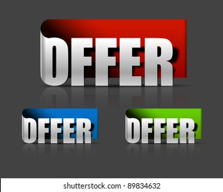 stickers for offer design, vector illustration