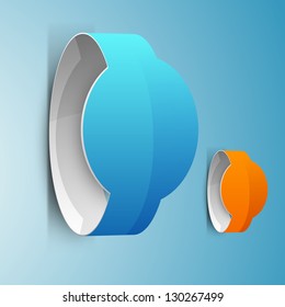 Stickers on blue background.