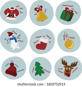 Stickers on the Christmas theme made in vector. 