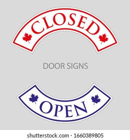 Stickers on the door Open, Closed.