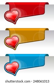 Stickers on the edge of the page with heart