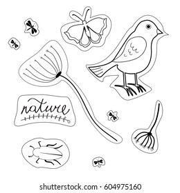 Stickers on the theme of nature