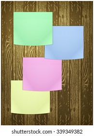 Stickers on wooden board