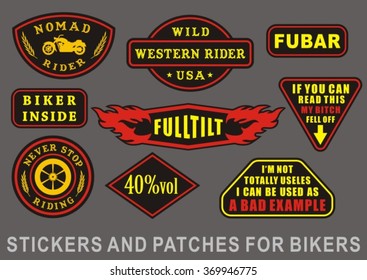 Stickers and patches for bikers