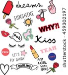 stickers, patches and handwritten notes collection