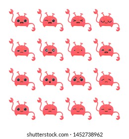 Stickers Pink Crab Funny Kawaii Crab Stock Vector (Royalty Free) 1452738962