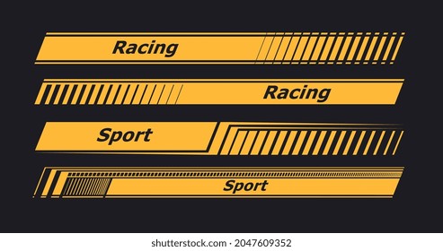 Stickers for racing cars, motorcycles. Yellow stripes for tuning.