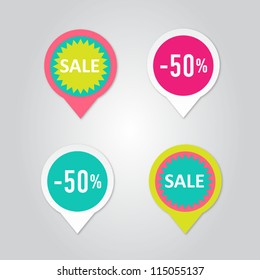 Stickers with sale messages