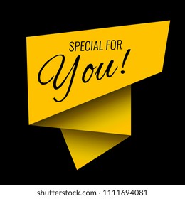 Stickers for sale in yellow color. Business. Vector illustration Eps10 For You banner 