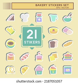Stickers Set Bakery. suitable for Bakery symbol. simple design editable. design template vector. simple illustration