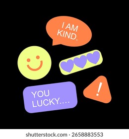 Conjunto de pegatinas “You Lucky” con diseño creativo 