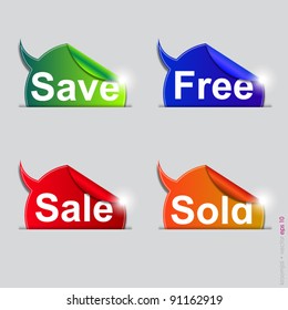 Stickers set in form of speech bubbles. vector format