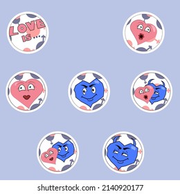 Stickers set. Love is ...