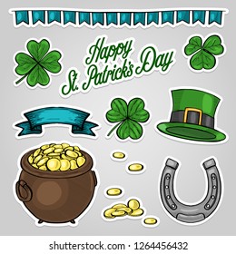 Stickers set for Saint Patricks Day