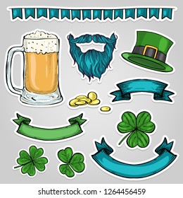 Stickers set for Saint Patricks Day