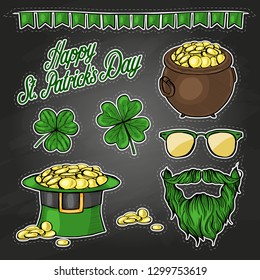 Stickers set for Saint Patricks Day
